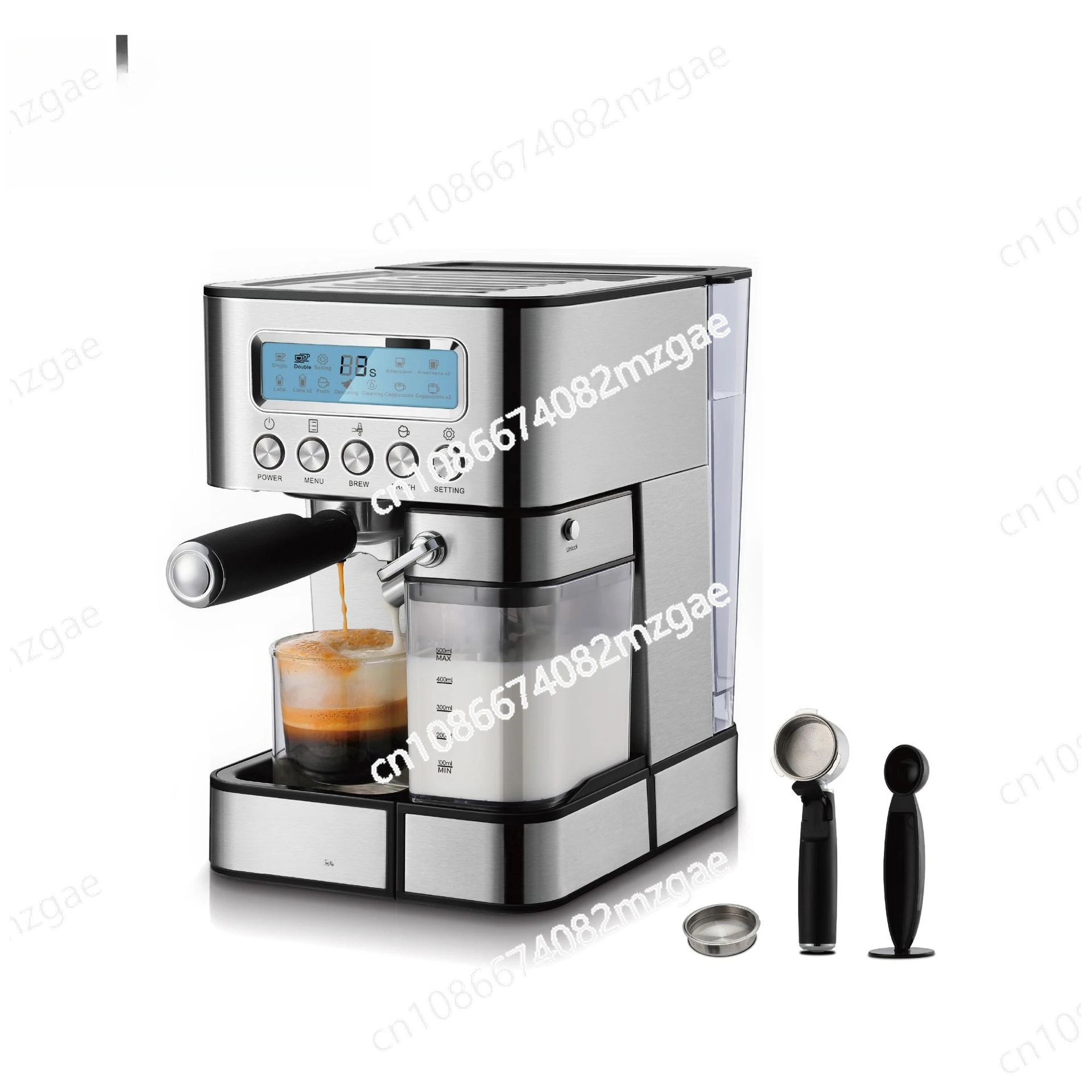 

Кофемашина бытовая, компактная, с цифровым дисплеем, полуавтоматическая, для эспрессо и американо, со встроенной функцией приготовления молочной пены