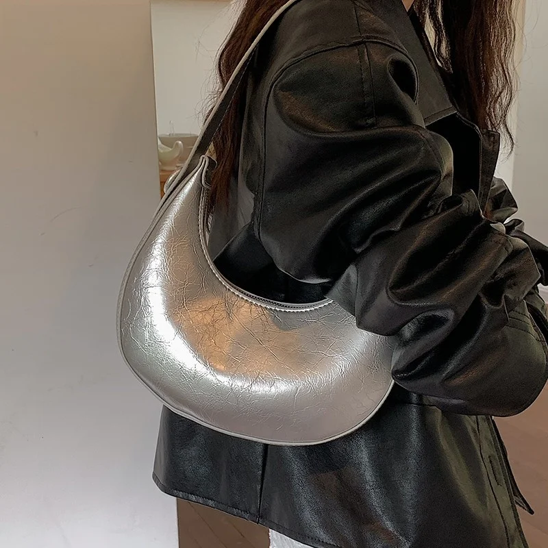 Bolso Bandolera de Cuero Genuino ZAMP para Mujer, Bolso de Mano de Moda con Diseño de Luna Nueva, Estilo Coreano, Bolso de Verano Juvenil con Forma de Dumpling