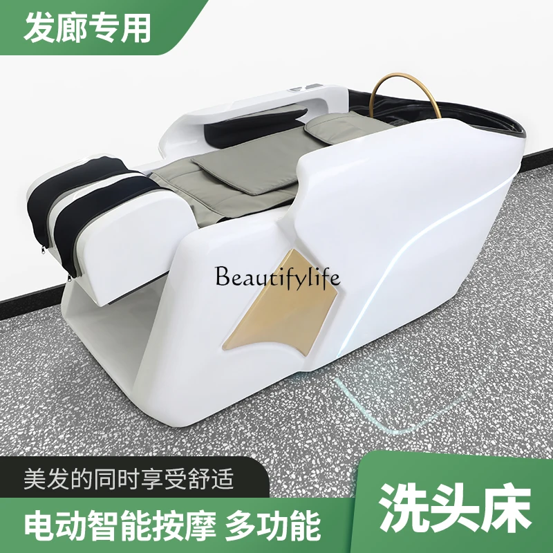 Automatic Intelligent Massage Flushing Integrated Electric Massage and Hairdressing Ceramic Basin for Hair Washing Station