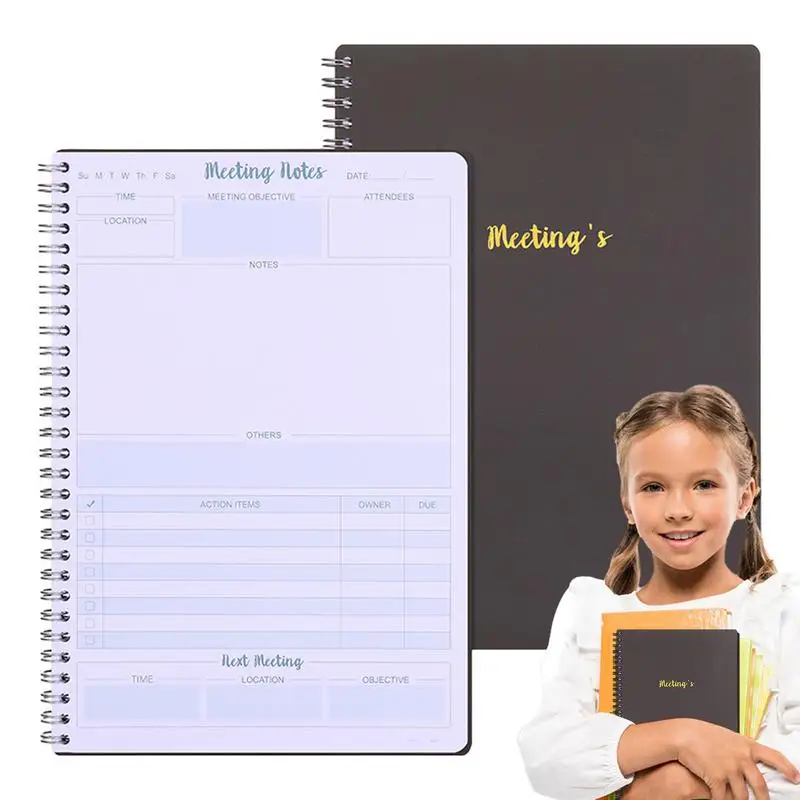 

Meeting Notebook 60 Pages Thick B5 Size Coil Spiral Notebook Meeting Planner Meeting Minutes Notebook For Business Work