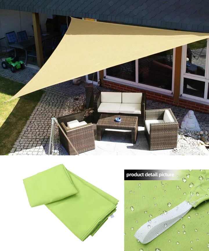 

Triangle Sun Shade Sail Waterproof Canopy Patio Garden Awnings Lightweight Durable Polyester Stainless Steel