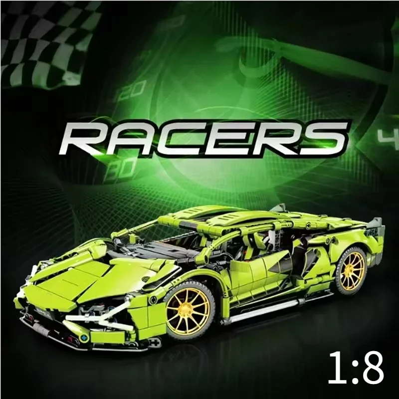 42115 مكعبات بناء نموذج سيارة فنية - 3696 قطعة، ألعاب تعليمية، هدايا عيد الميلاد والكريسماس للبالغين والأصدقاء والأولاد والأطفال #1