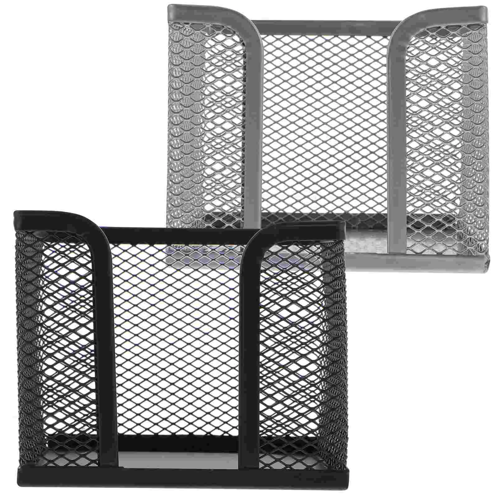 2 Stück Edelstahl Note Box Office Notiz blöcke Sammlung Memo Inhaber Desktop-Papiere