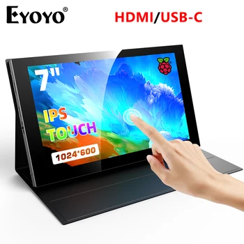 Raspberry HD 1024x600 Capacitive Touch 7 inch Portable Monitor with HDMI Input for Raspberry Pi/PC/Laptop/Switch/Game Consoles