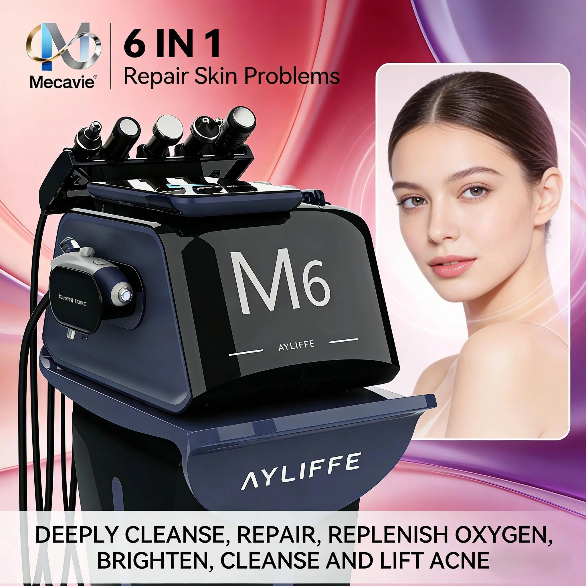 Skin Management Comprehensive Instrument High Pressure Non-invasive Water Light Face Washing Special Beauty Salon Spa Equipment