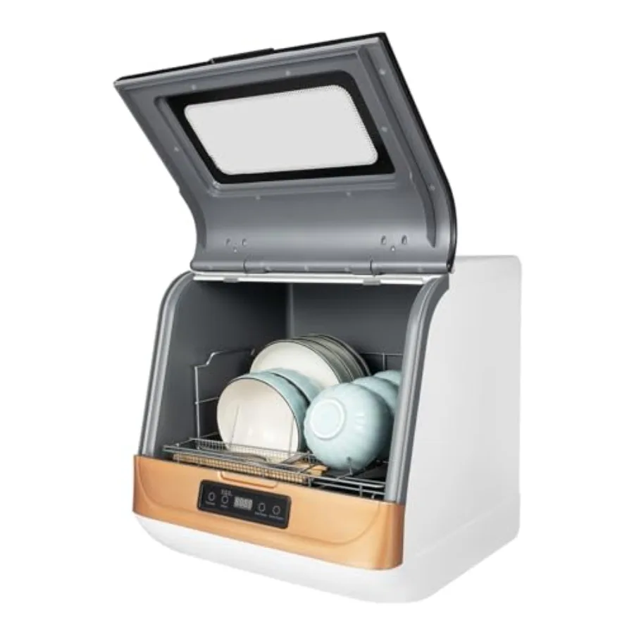 Portable Countertop Dishwasher 4 Washing Programs Mini Dishwasher 360 Rotating Spray Dish Washing Machine for Home rtments RV V