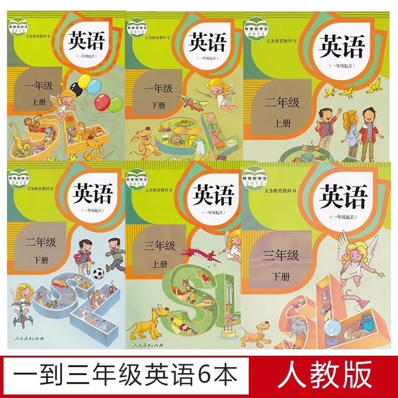 

6 Books/Set Primary School English Textbook Grade 1-3 Student Learning English School Teaching Materials PEP Edition