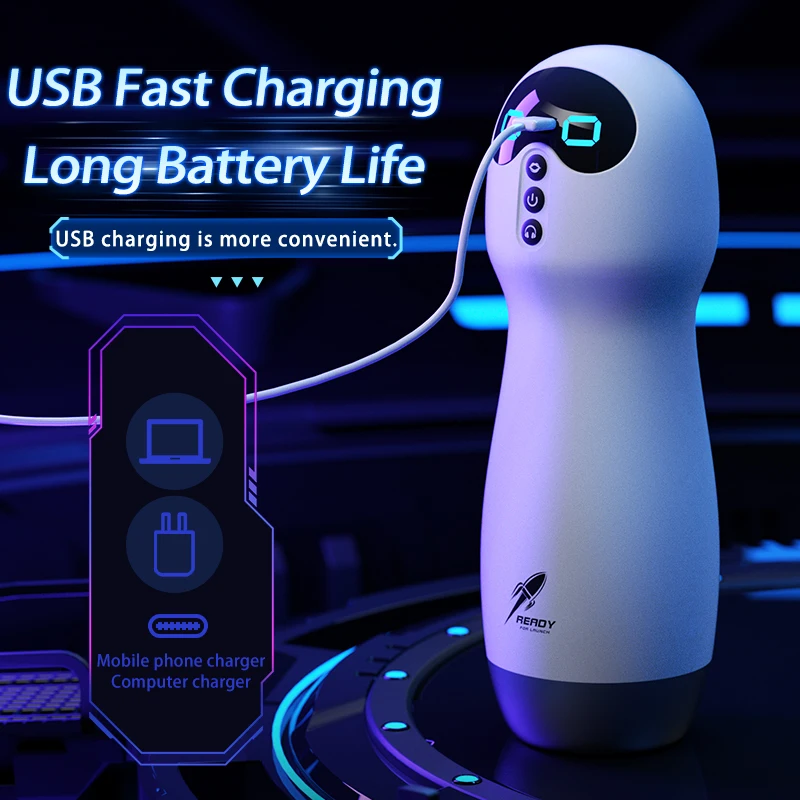 التلقائي مص ذكر الاستمناء الاهتزاز اللسان آلة جهاز استمناء 5 شفط و 10 تهتز الكبار الجنس لعب للرجال