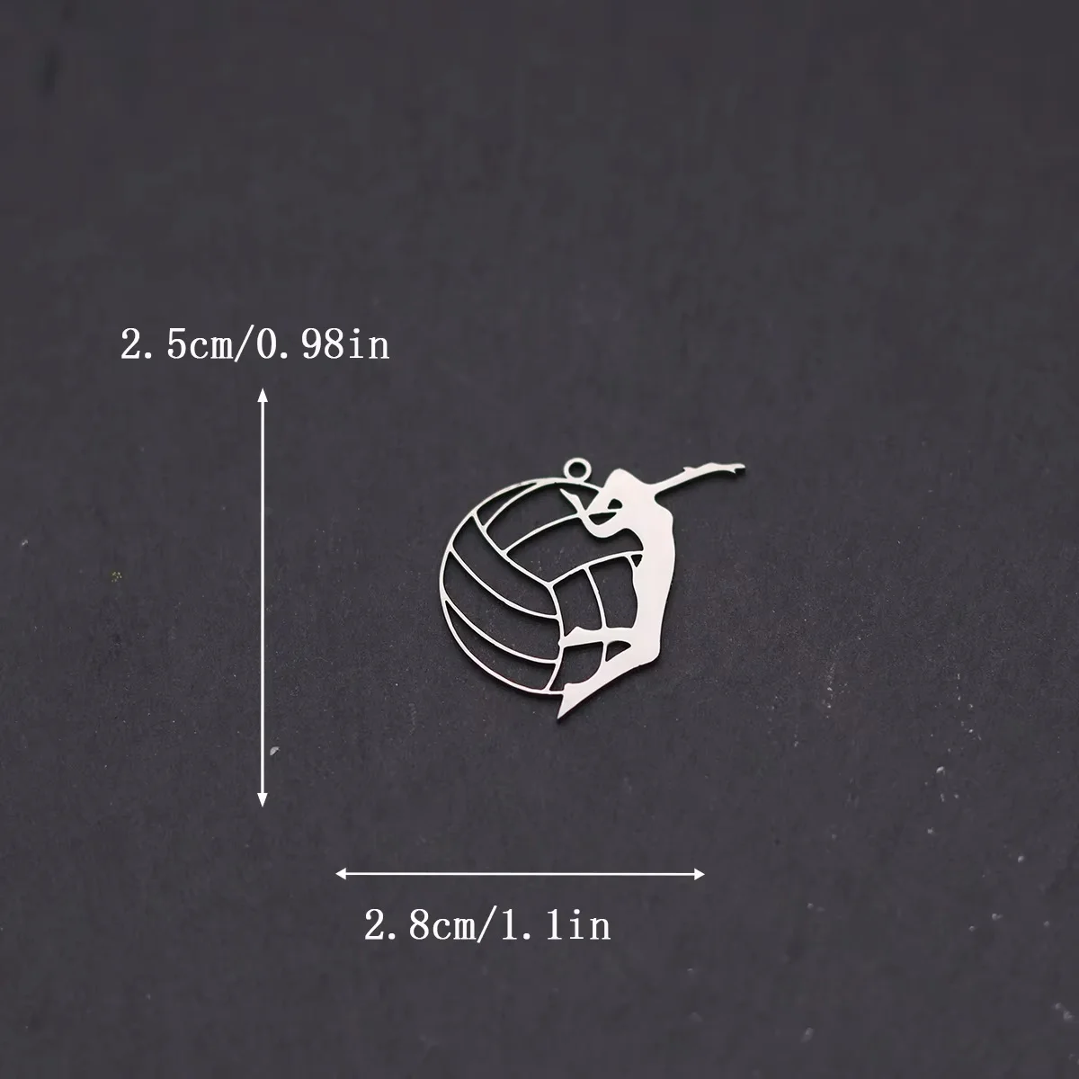 3pcs Volleyball Player Charms Stainless Steel Sport Figure Pendant for DIY Jewelry Making Necklace Earrings Craft Accessories