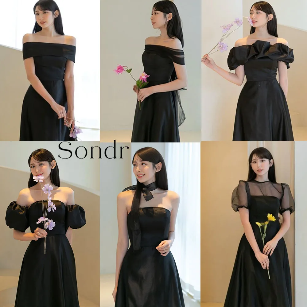 

Sondr Customized 6 Styles Black Bridal Party Dresses Korean Evening Dress 2026 New Elegant Japanese Women Wedding Party Gown