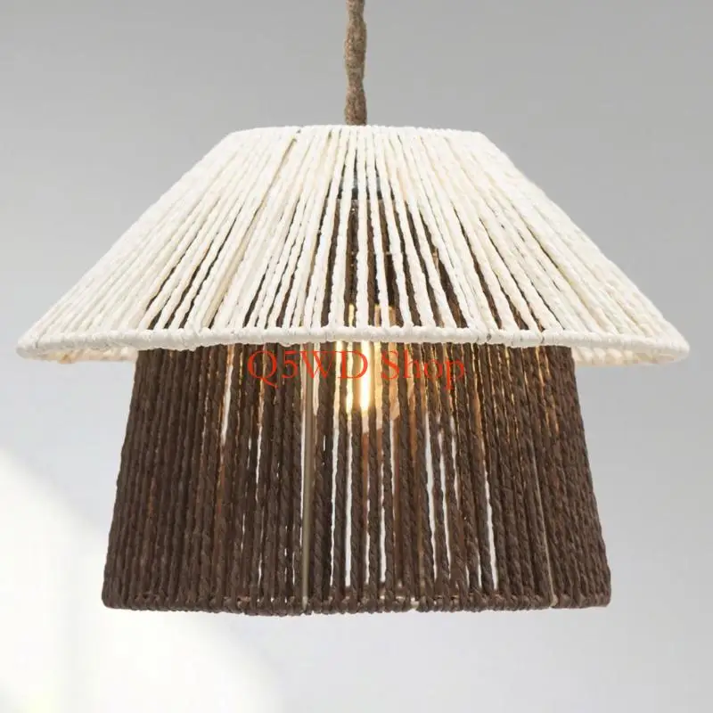 

Q5WD Абажуры ручной работы Легкая установка Потолочный светильник Абажур Бумажная веревочная текстура
