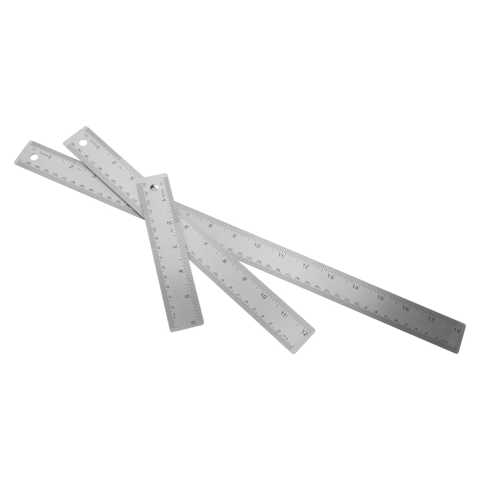 1 Set Stainless Steel Ruler 30Cm Straight Edge Cork Back Graduated Metric Measuring Tool For Drawing Architecture Engineering