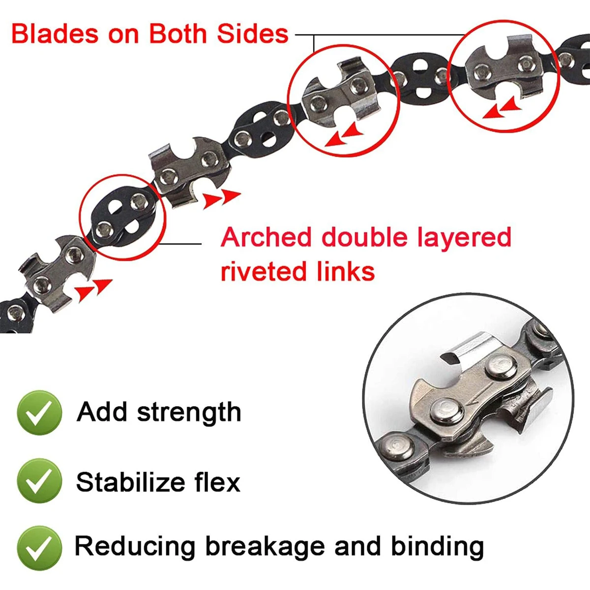 53 Inch Hand Rope Chain Saw 68 Teeth Folding Pocket Rope Chainsaw Tree Cutting Tool for Gardening Camping Outdoor Survive Tool