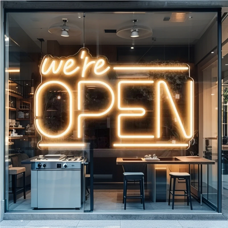 Luz de señal abierta para negocios, LED ultrabrillante, letrero de neón abierto para tienda de negocios, ventana, puerta de vidrio, tienda, Bar, salón, cafetería