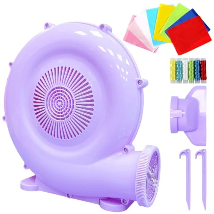 Soplador de Aire Eléctrico de 520W, Color Morado, para Castillos Inflables, Toboganes Acuáticos y Juegos Inflables