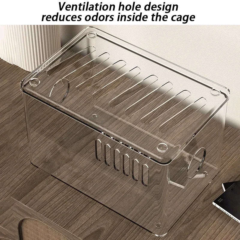 Hamster Cage Acrylic Luxury Villa Golden Bear Special Double Room Separate Oversized Cheap Bite-proof Feeding Box - view 4
