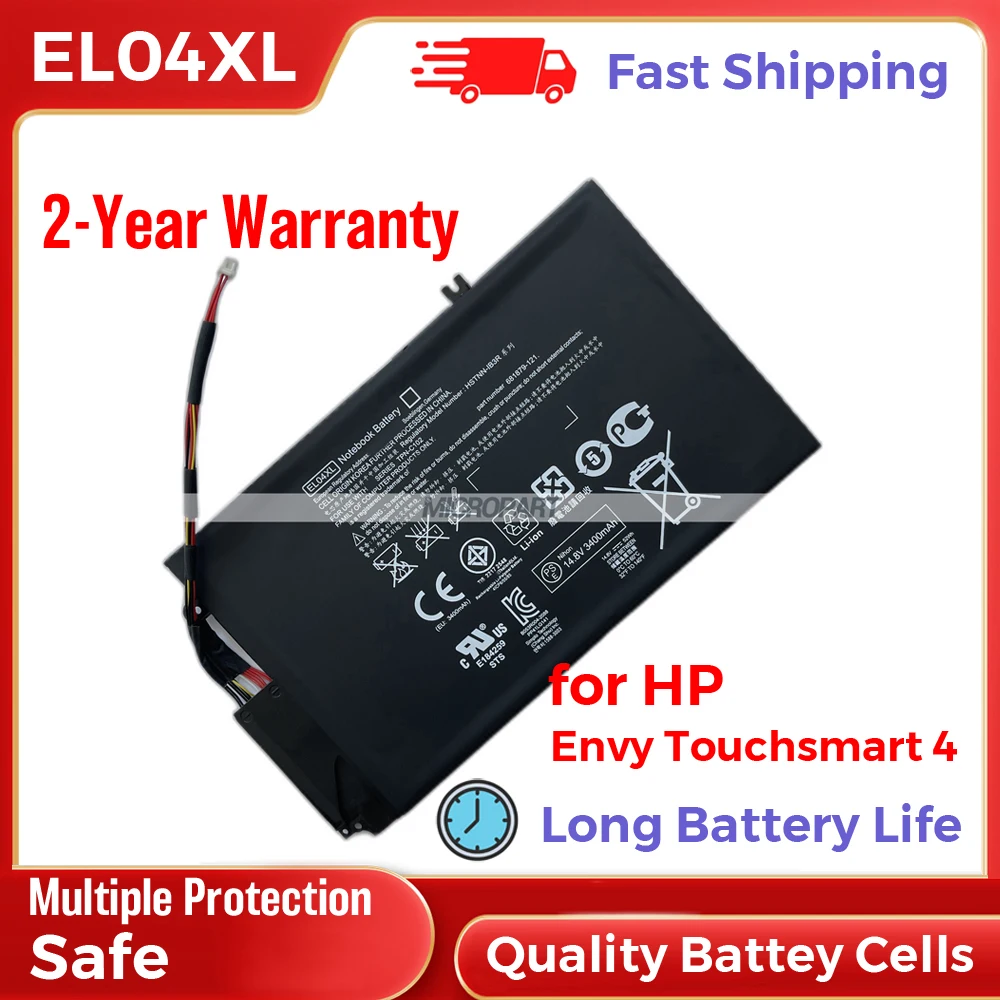 HP EL04XL 681879-121 HSTNN-IB3R TPN-C102 Laptop Battery Replacement for Envy 4 Series Long Battery Life Li-ion 52Wh 14.8V