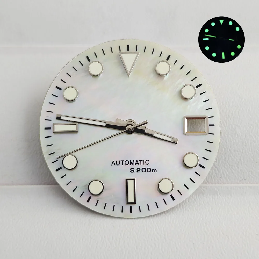Herenhorloge 28.5Mm Groene Lichtgevende Wijzerplaat Is Een Shell Wijzerplaat Voor Nh35 Nh36 Automatische Mechanische Beweging Horloge Accessoires