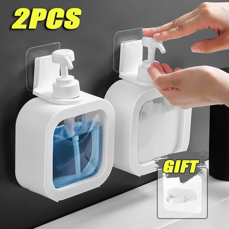 2PCS Bathroom Soap Dispenser Liquid Dispenser Bottle Hand Sanitizer Container Bathroom Wash Storage Bottle Lotion Dispenser