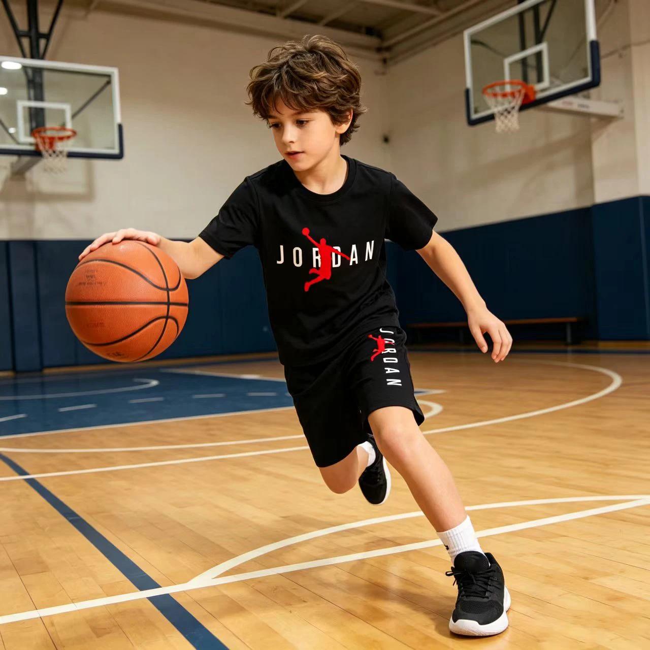 

Kids Clothes T-shirt 3-12Y Summer Basketball Icon Letter Print Boys Girls Short-sleeved+Shorts Casual Fashion Sport Charming Set