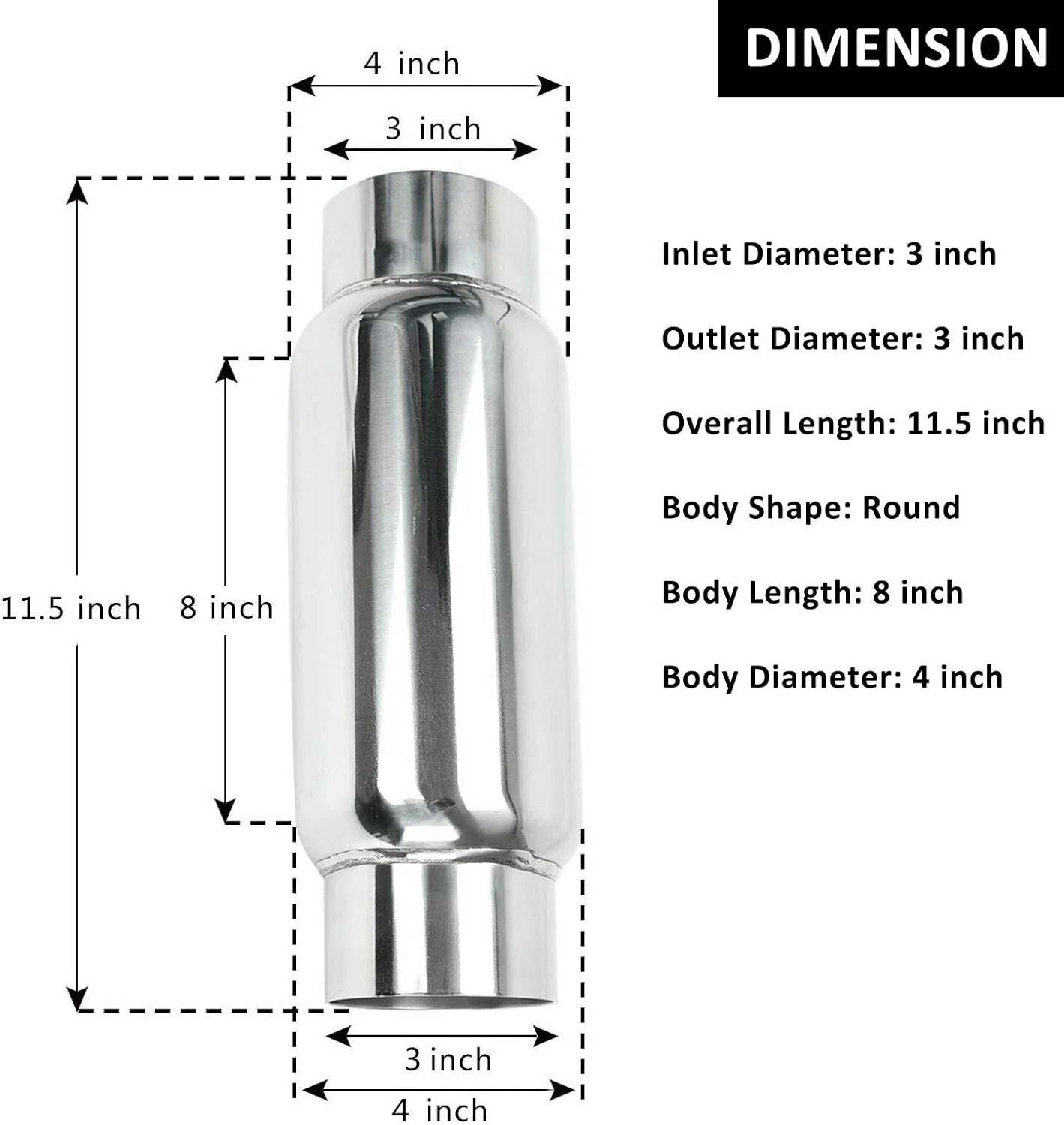 Stainless Steel Universal Oval Exhaust PipeATV&UTV