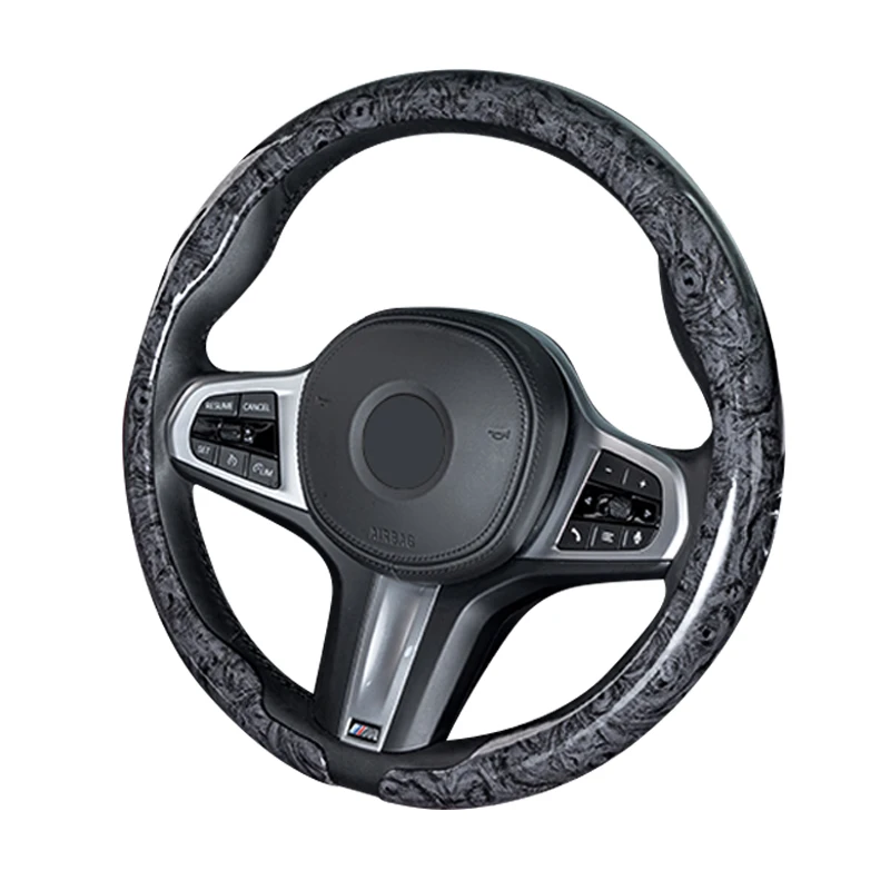 Anti-Slip Wood Grain Car Steering Wheel Cover 38cm 15Inch For Mercedes-Benz BMW Audi Toyota JEEP Hyundai Mazda Ford Lexus etc.