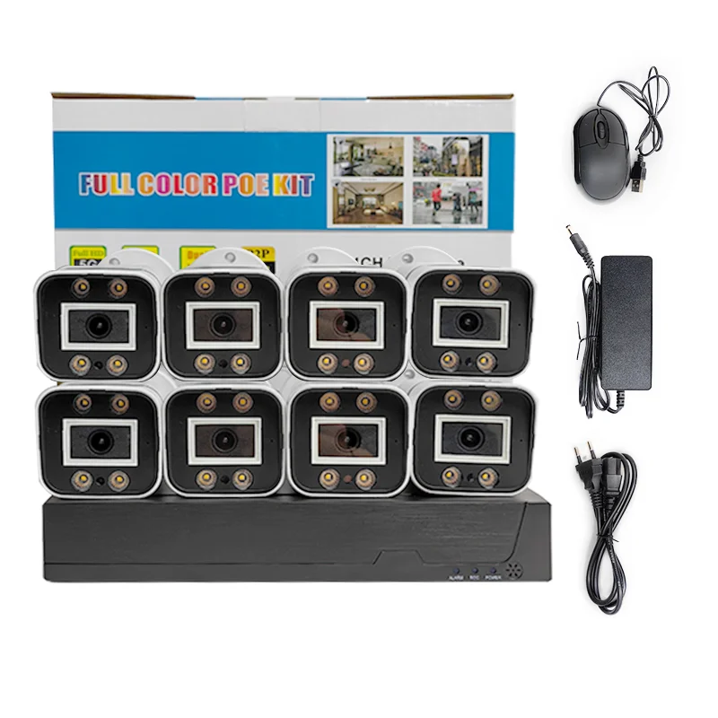 

Waterproof 8CH 4MP 5MP 8MP NVR Kits Monitoring System Full Color Night Vision CCTV Security Camera System