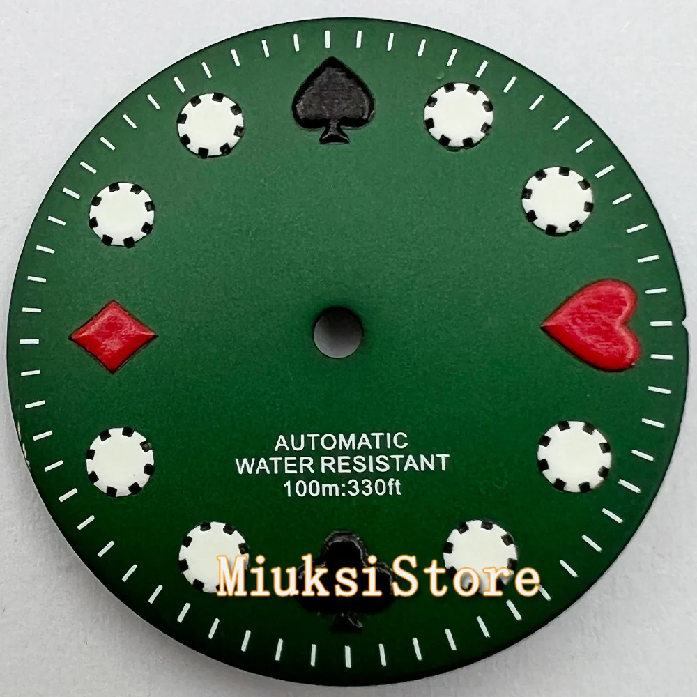 29mm Black White Green Sterile Luminous Watch Dial Fit NH35  Automatic Movement Watch Accessories image 2