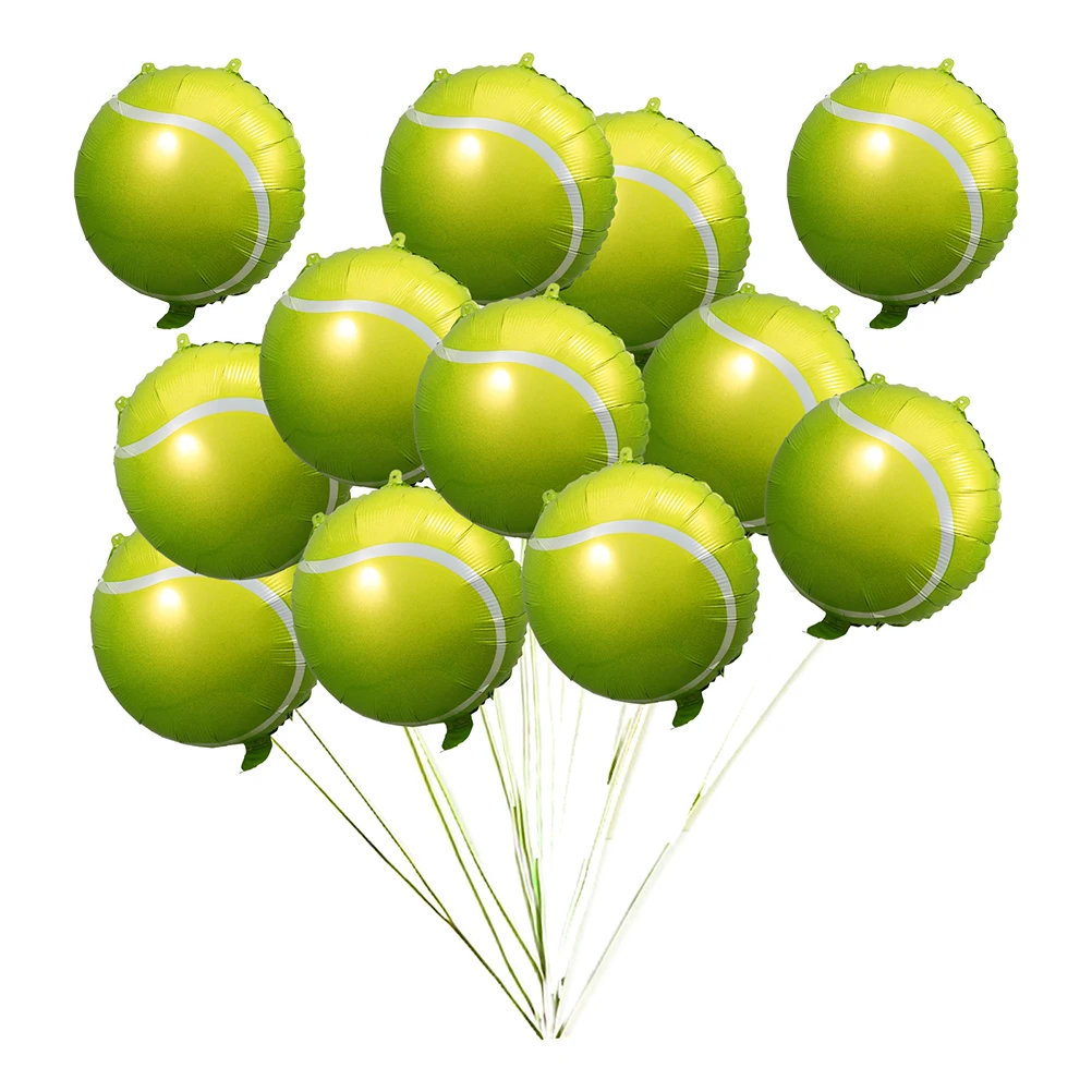 

12pcs Ball Balloons For Party Decorations Inflatable Tennis Theme Favors For Birthday Beach Pool Events Tennis Garland Swirl