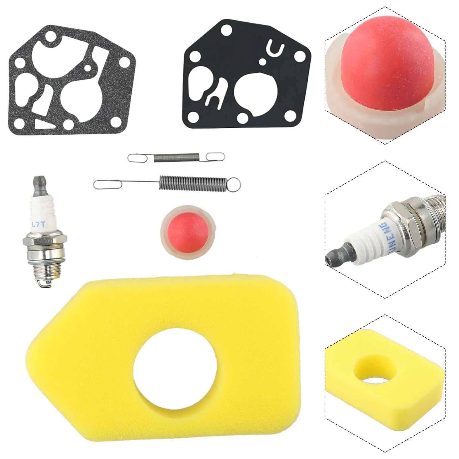 Imagem -06 - Lâmpada Primer Não Porosa para Briggs e Stratton Molas Carburador Kit de Junta Dia Molas Vermelhas 691859 692211