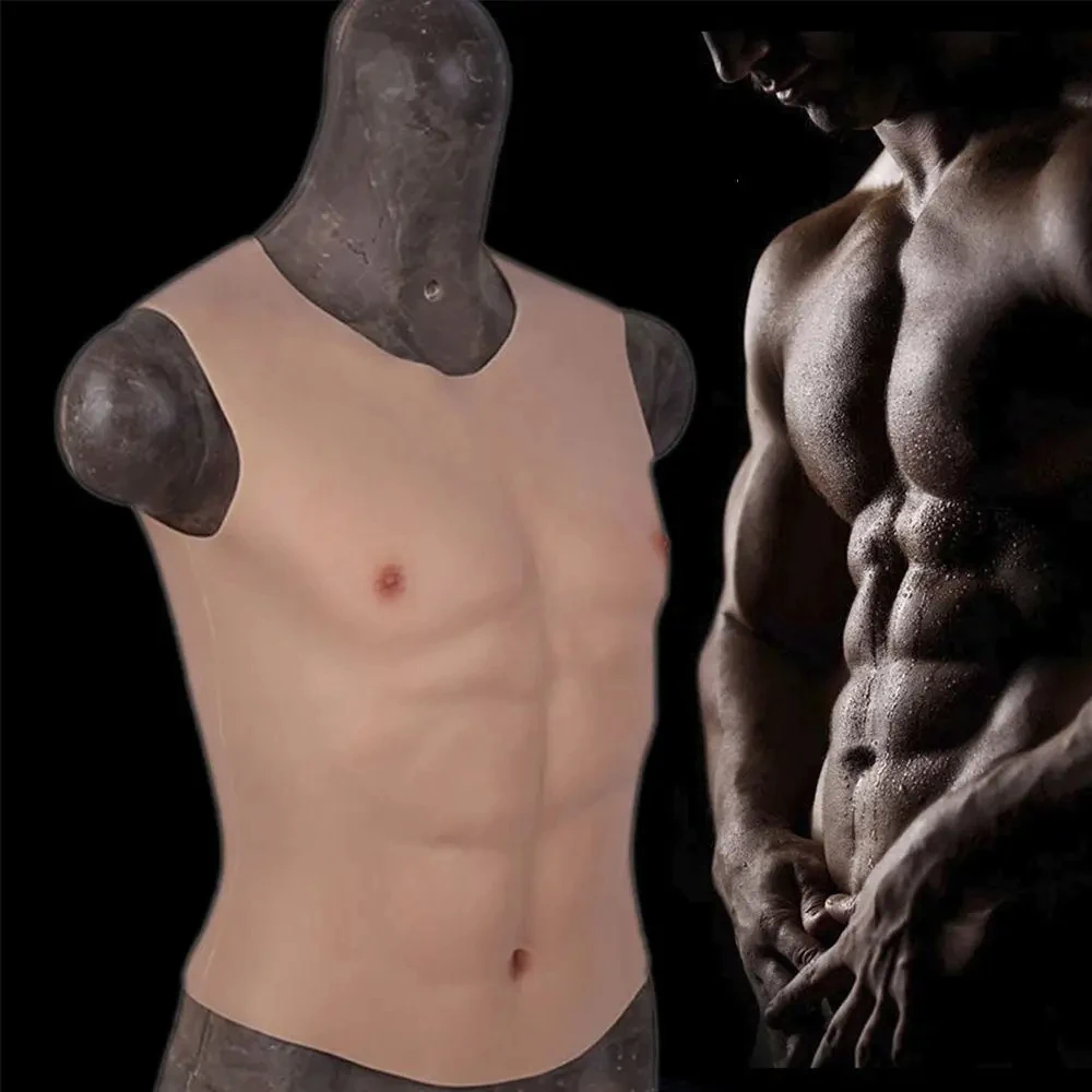 Realistic Silicone Fake Chest Man Muscle Suit Artificial Simulation Muscles for Cosplayers Bodybuilding Crossdressing Clothes