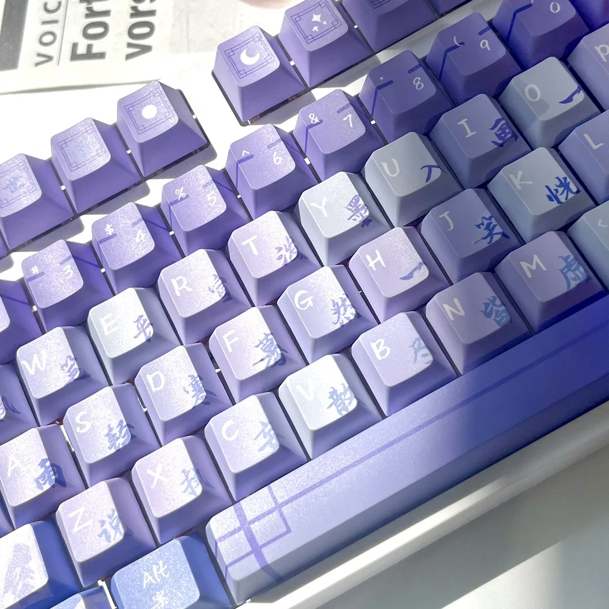 Audio Monster Theme Keycap Blue Purple PBT Material Sublimation New Original Highly Mechanical Keyboard