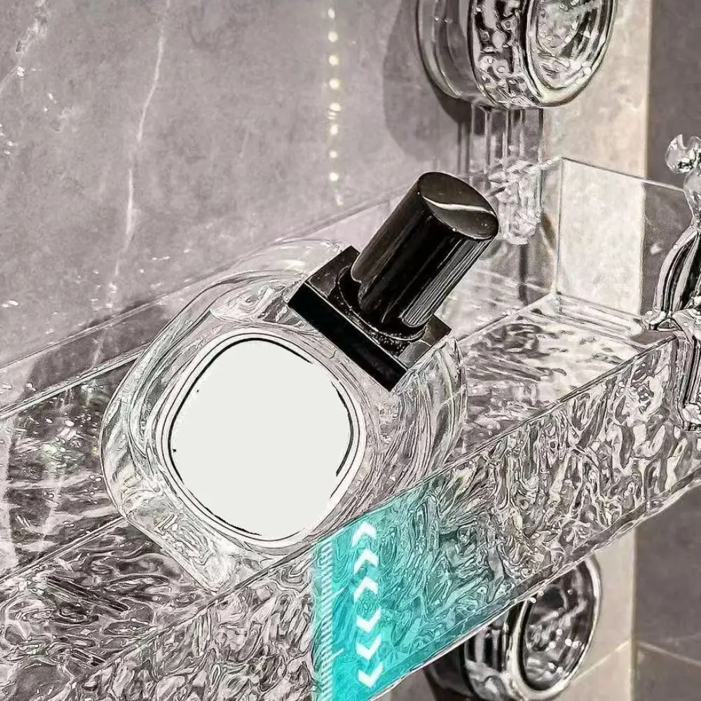 

Waterproof Suction Cup Storage Rack Removable Transparent Wall-Mounted Shelf Rack No-Drill Large Capacity