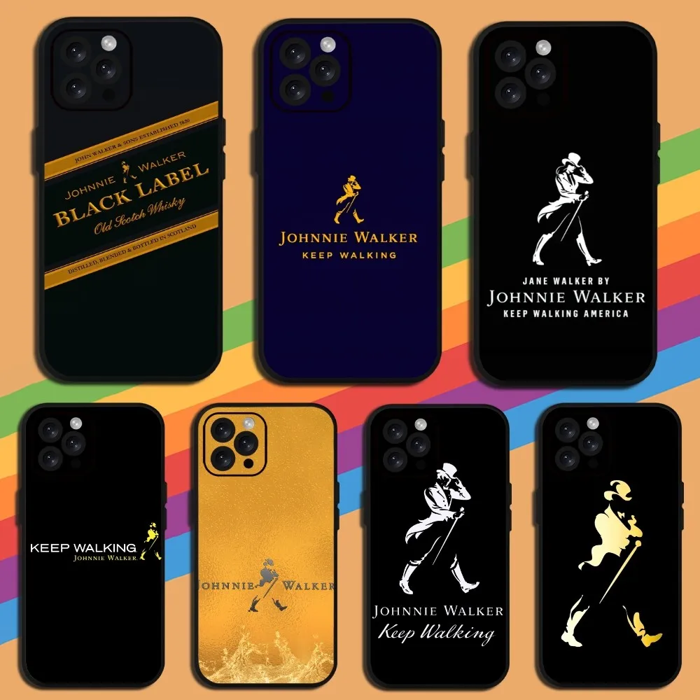 J-Johnnie Walker Logo  Phone Case For iPhone Mini 11 12 13 14 15 Pro XS Max X Plus SE XR Shell