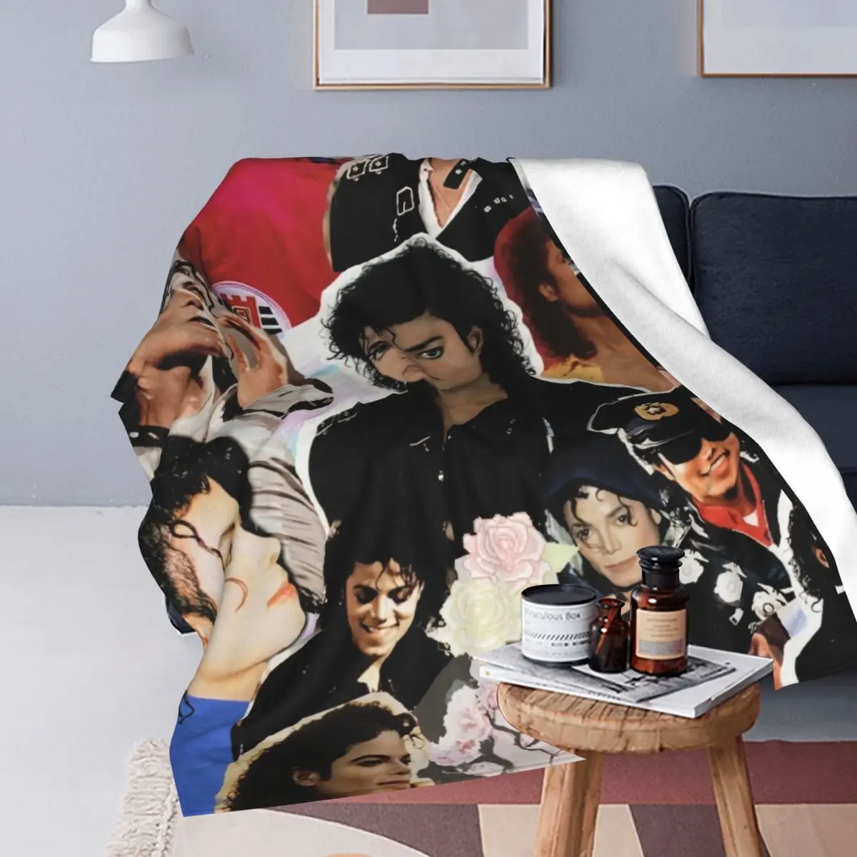 MJ M-Michaels King Of Pop Blanket J-Jacksons Photo Camping Flannel Throw Blanket Soft Durable Chair Customized Bedspread Gift