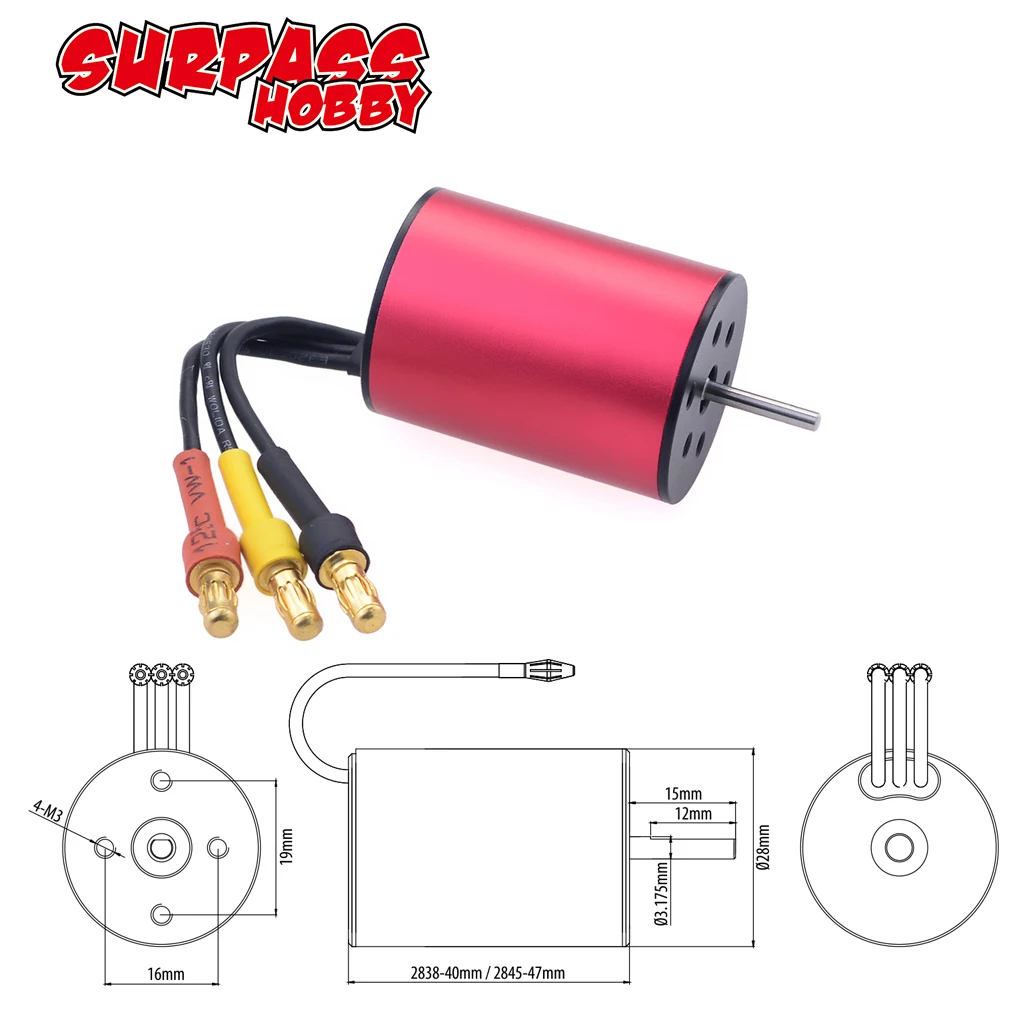 Surpass Hobby KK moteur sans balais étanche 2838 2845 35A ESC ensemble combiné pour 1/12 1/14 1/16 Traxxas HSP TRX4 HSP Remo voiture RC Surpass Hobby KK moteur sans balais étanche 2838 2845 35A ESC ensemble combiné pour 1/12 1/14 1/16 Traxxas HSP TRX4 HSP Remo voiture RC