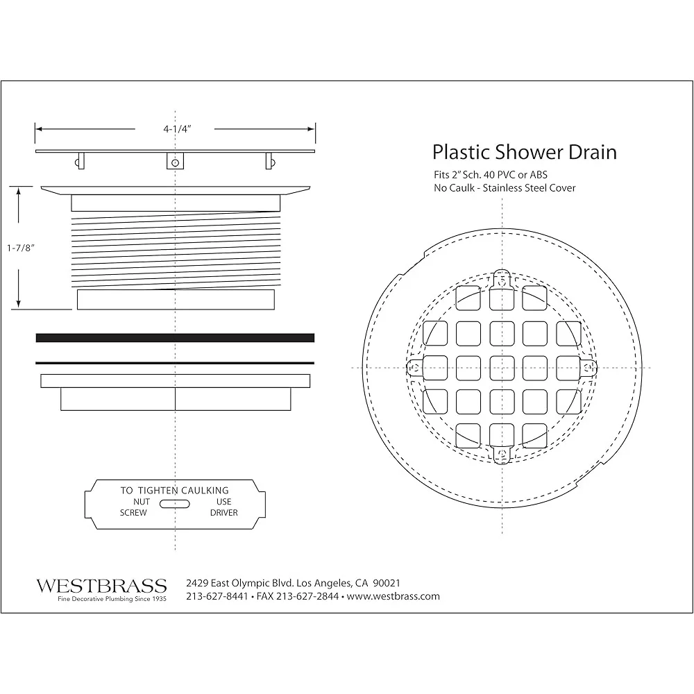 2 Inch PVC Compression Shower Drain with Metal Cover Fiberglass Acrylic Solid Surface Shower Pans Matte Black Finish
