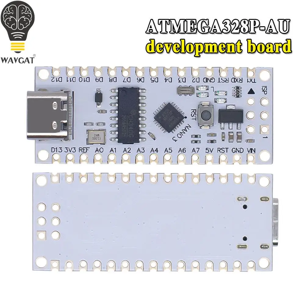 WAVGAT Type-C NANO V3.0 ATmega328P CH340G 5V 16M moduł mikrokontrolera płyta rozwojowa dla Arduino 328P CH340 ATMEGA328P-AU