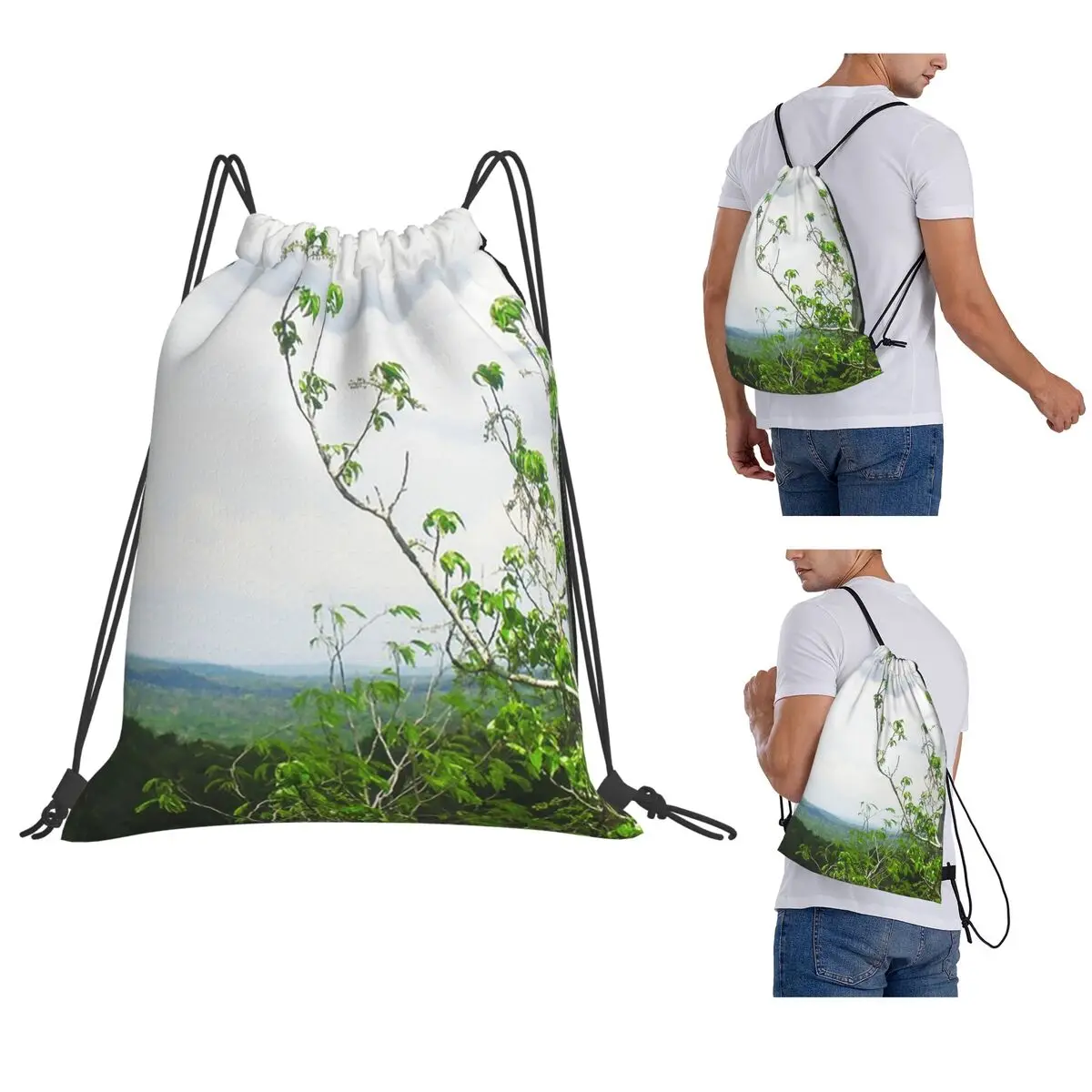 High Above The Mayan Pyramids In Tikal Backpacks Portable Drawstring Bags Sports Bag Book Bags for Travel Students