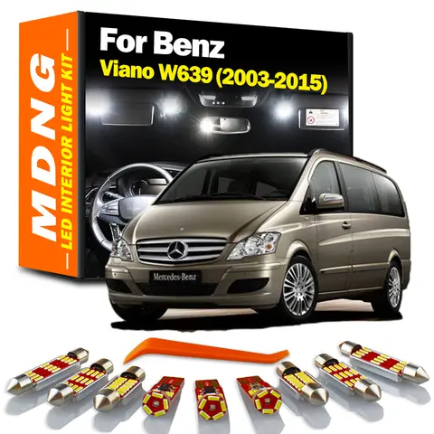 MDNG Canbus 오류 없음 메르세데스 벤츠 Viano W639 2003-2013 2014 2015 자동차 액세서리 LED 인테리어 돔 맵 라이트 키트 Led 전구