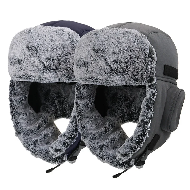 

58-60cm Winter Windproof Warm Fleece Cap Men Women Outdoor Riding Hiking Fishing Skiing Sports Cap Plus Velvet Thick Thermal Hat