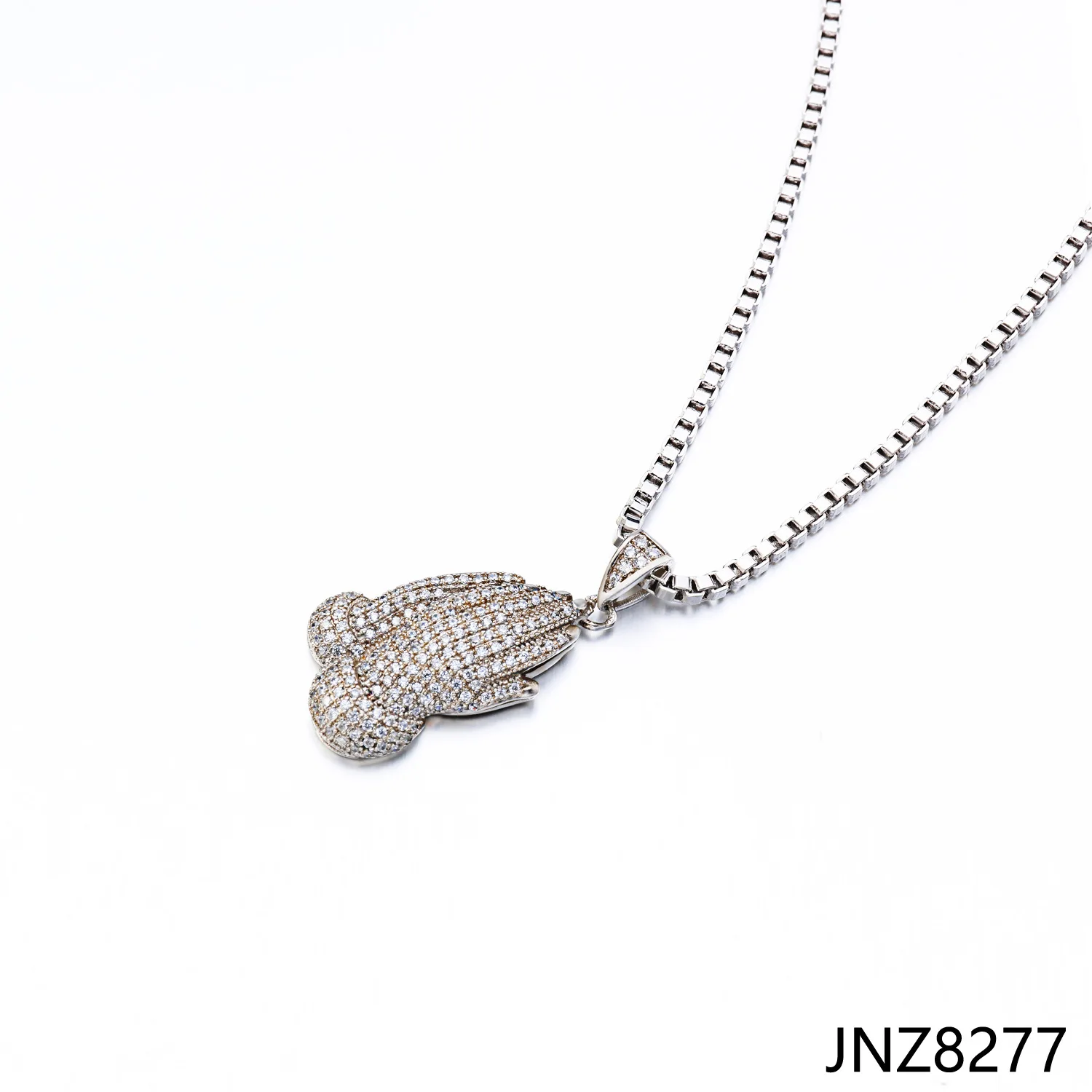 Gold Pendant for Cuban Link Prayer Hand Pendant Hip Hop Full Zircon Necklace Fashion Jewelry