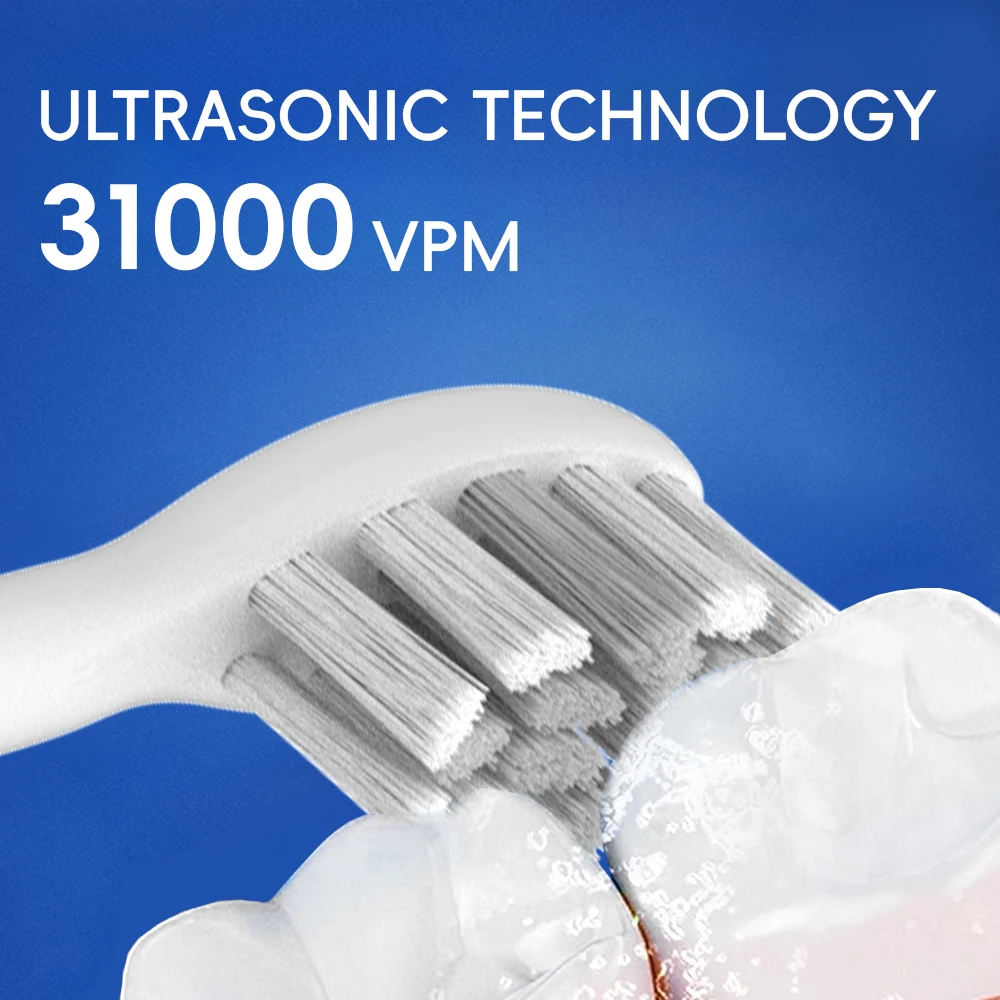 فرشاة أسنان كهربائية ذكية - 3 أوضاع ومؤقتين للدقائق، فرشاة أسنان تعمل بالطاقة قابلة لإعادة الشحن متوافقة مع رأس فرشاة Philips Sonicare #4