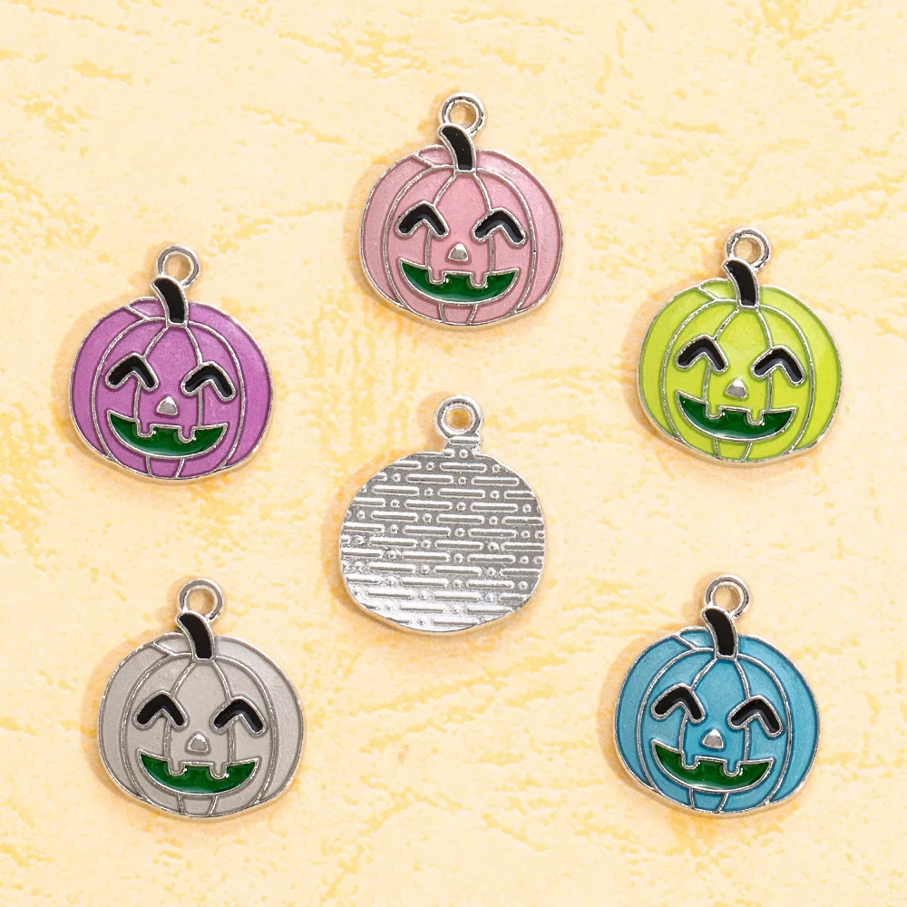 Accessori per gioielli in lega con ciondolo luminoso di Halloween, collana braccialetto fai da te creativa artigianale, zucca