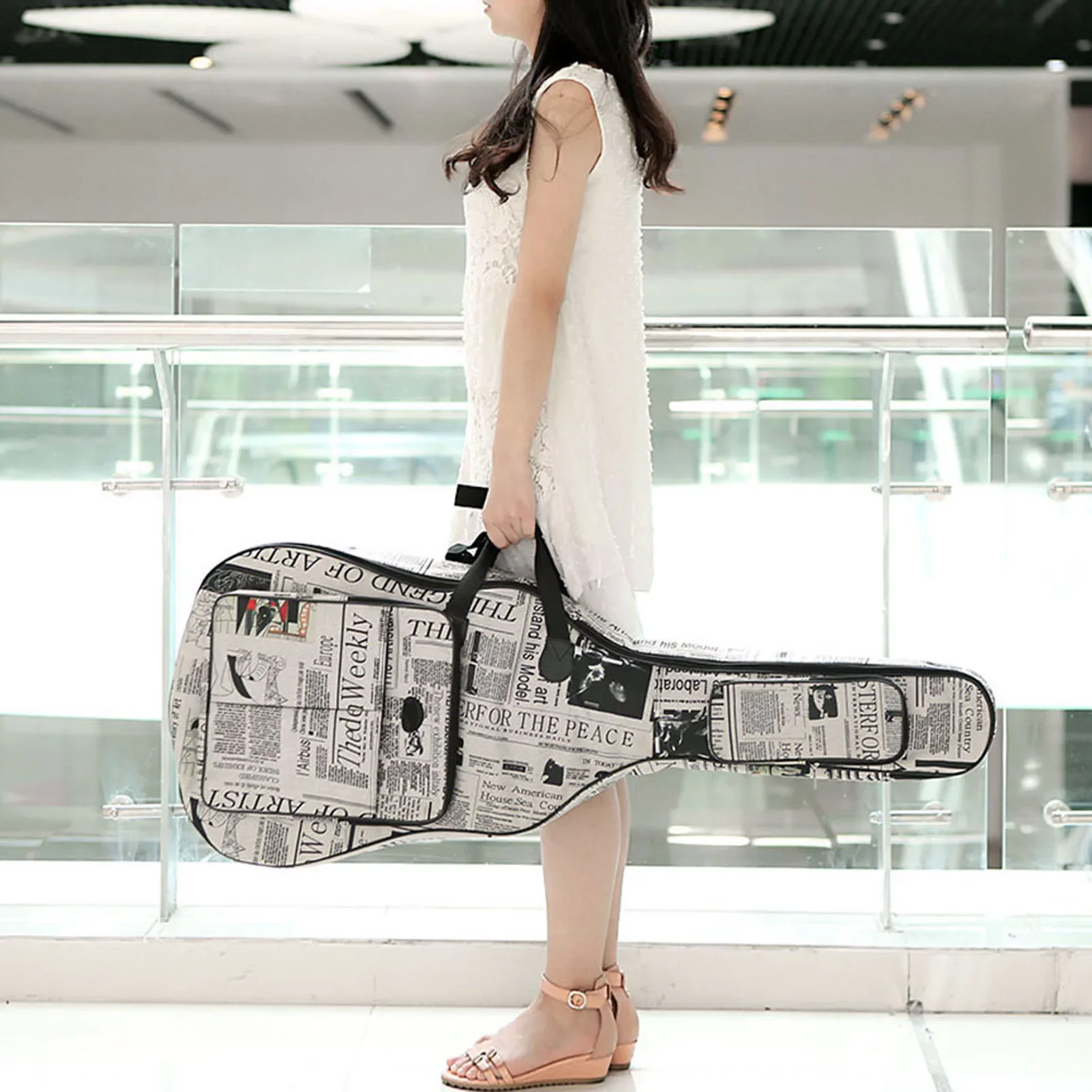 

600D Water Resistant Oxford Cloth Double Stitched Padded Straps Gig Bag Guitar Carrying Case for 41Inchs Acoustic Classic Folk G