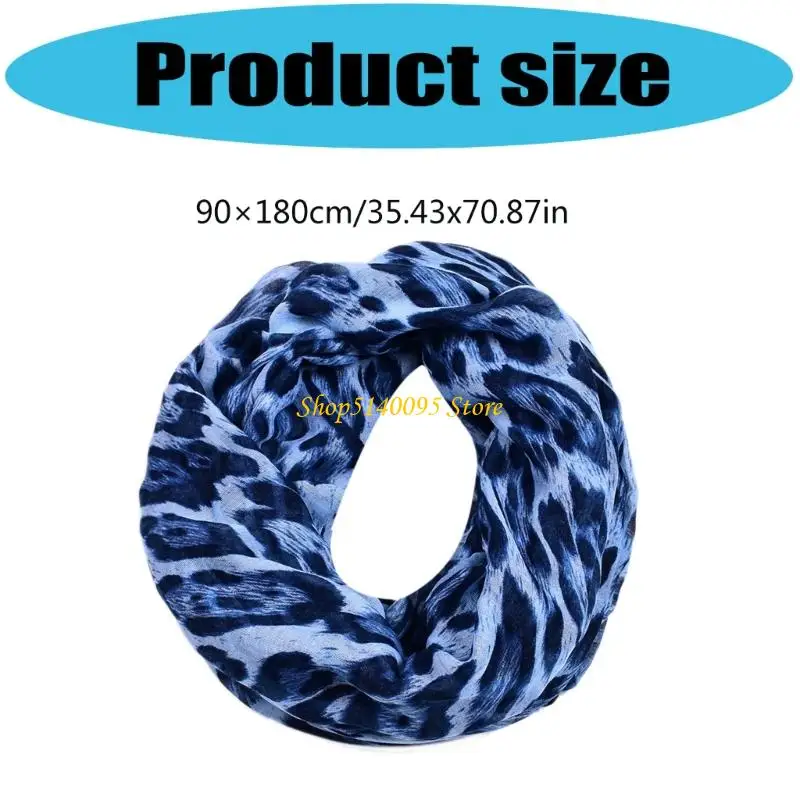 DXAE Sciarpa convertibile con stampa leopardata Avvolgimento leggero per testa Attività all'aperto da viaggio