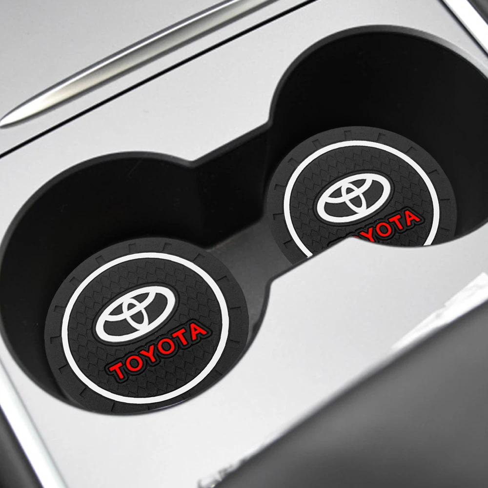 Posavasos antideslizante para coche, almohadilla para taza de agua antiruido, accesorios para Toyota Corolla Prius Yaris Hilux CHR Camry Auris Vios