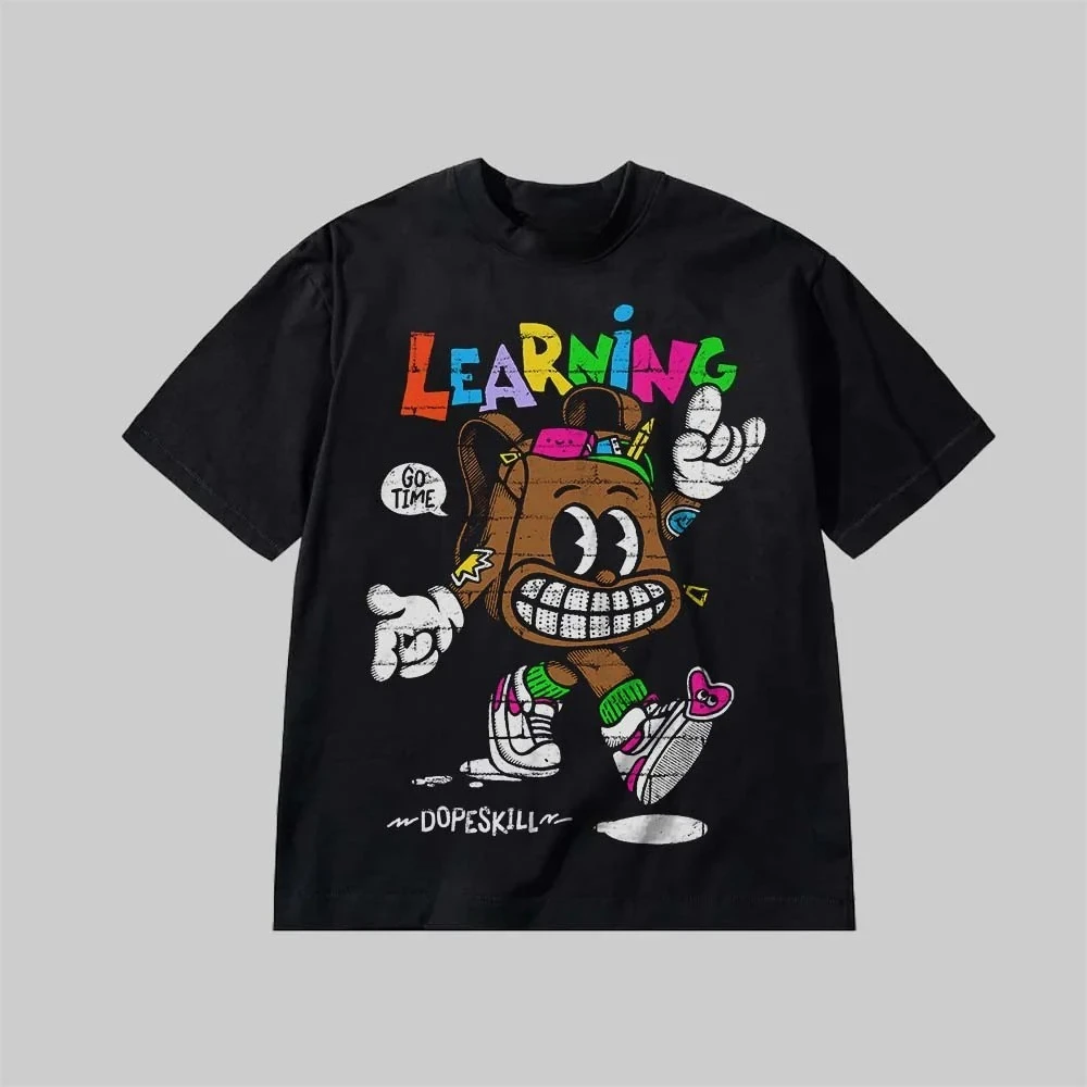 

Learning Premium Graphic Printing Summer Luxury Brand Cotton Men's and Women's T-Shirts Short Sleeves Street Fashion