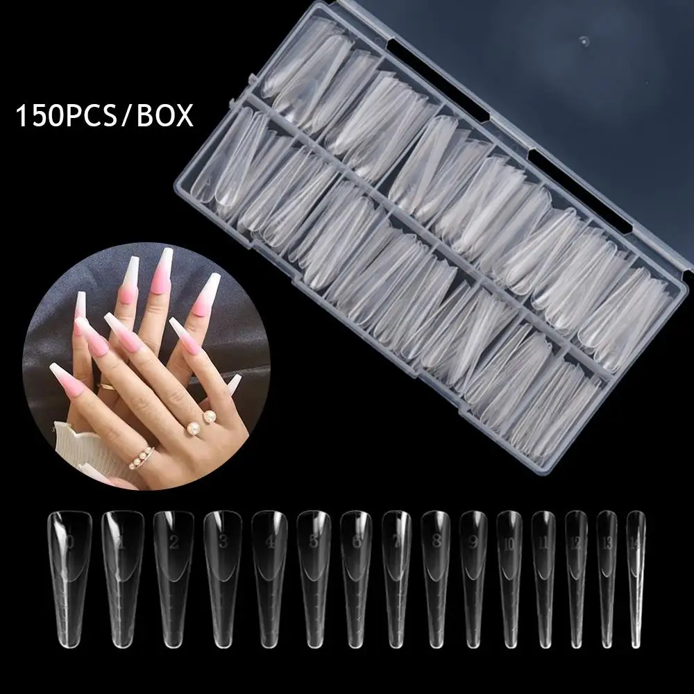 HOT 150Pcs/box Podwójna forma z obręczą Wewnętrzne formy do paznokci do francuskich manicure Poli przedłużone formy żelowe Akrylowe górne formy wielokrotnego użytku