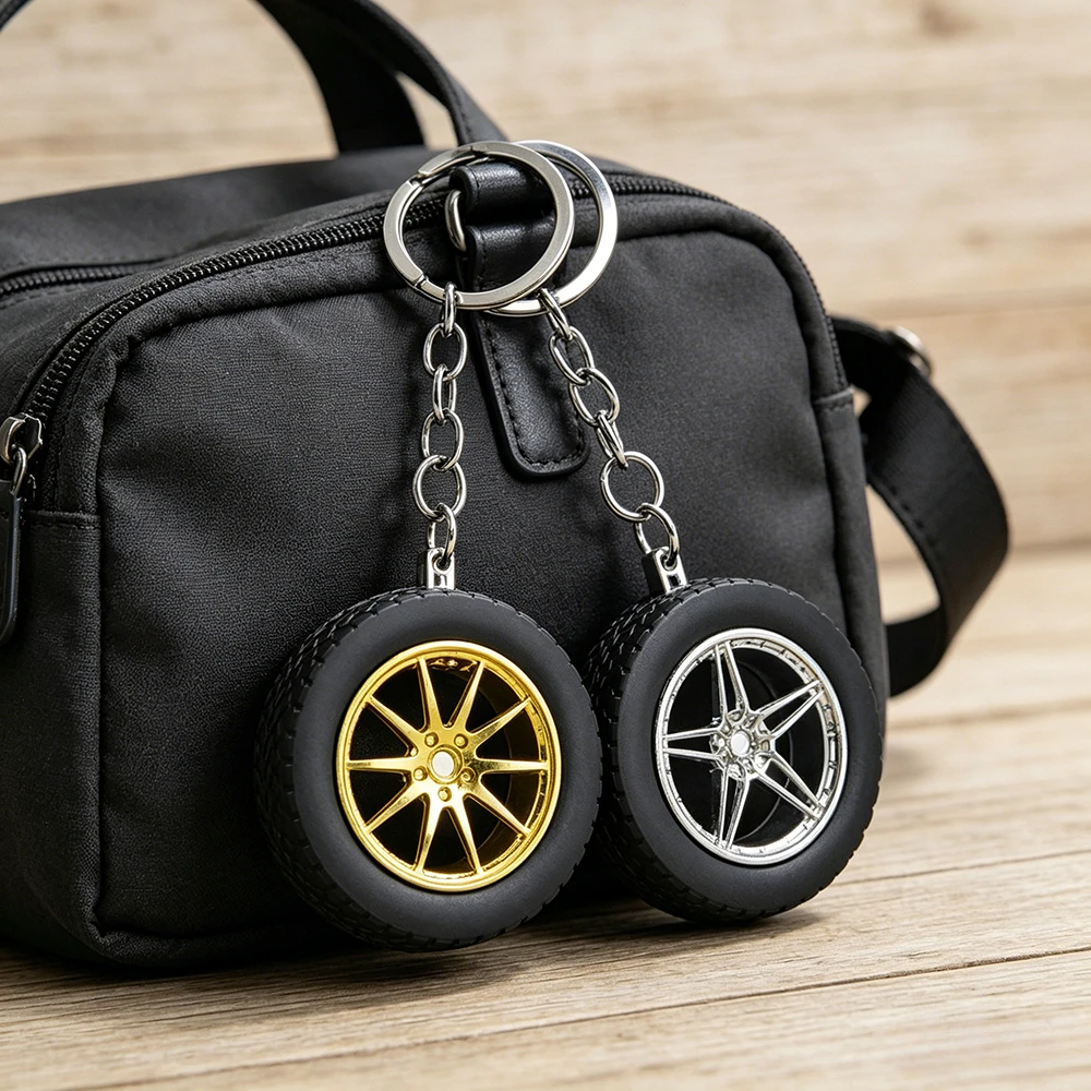 Kreative Auto-Zubehörteile: Mini-Felgen-Schlüsselanhänger, Turbo-Radnaben-Modell, Persönlicher Schlüsselring für Männer und Frauen, Anhänger-Accessoire, Geschenk – Detail 3